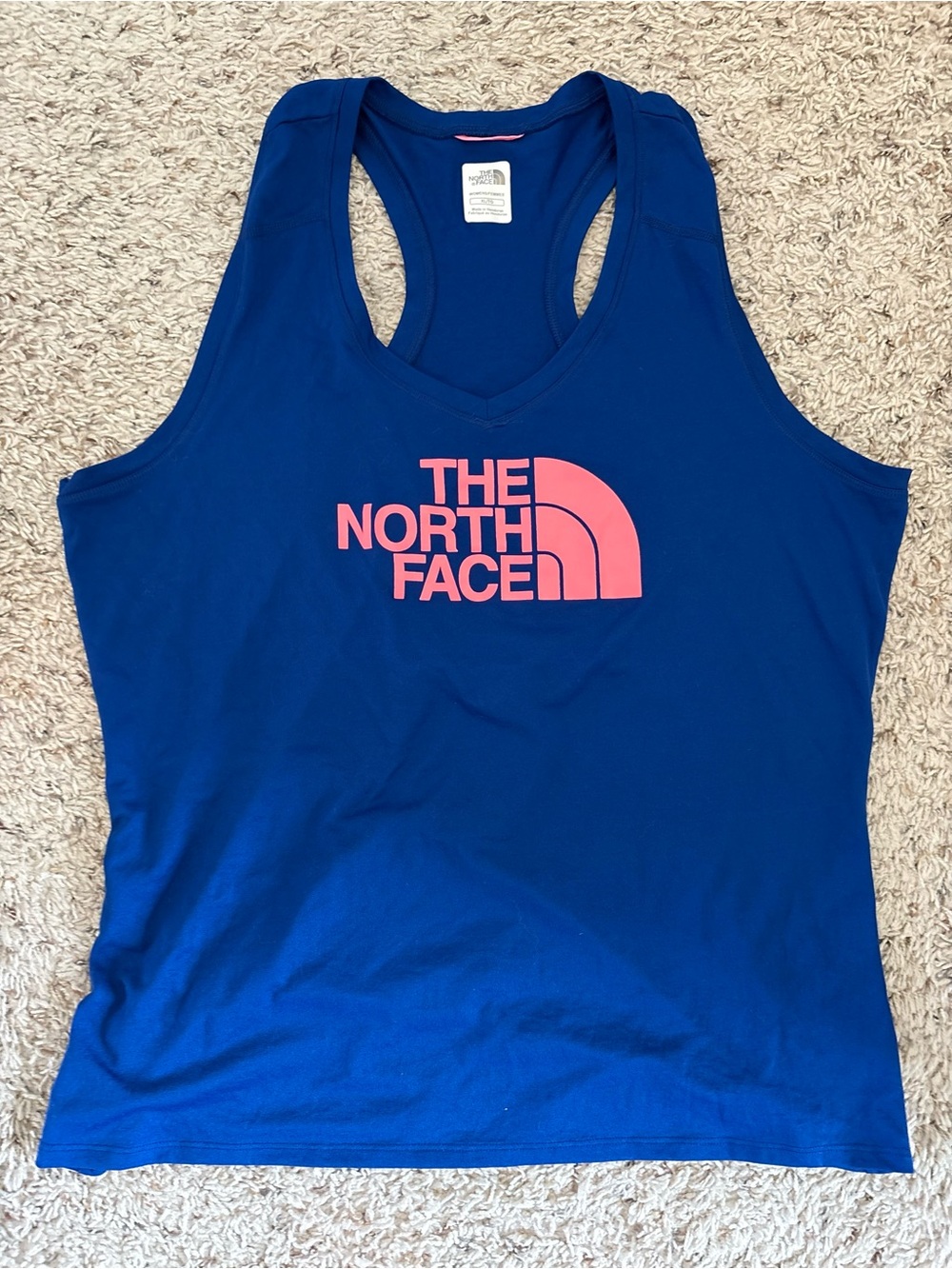The North Face Cobalt Blue Racerback Tank with Pink Accent Size XL